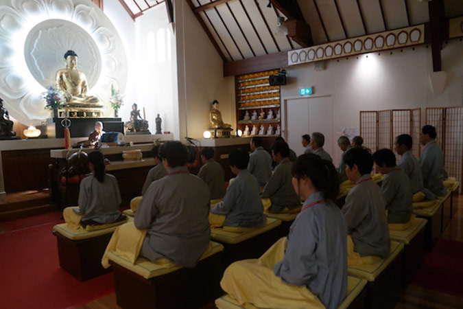 The Abbess giving meditation instructions